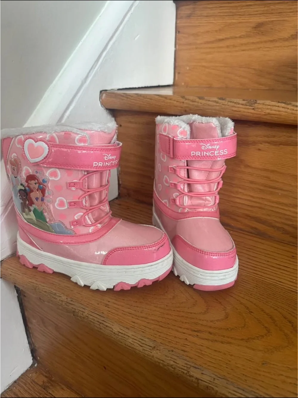 Disney Princess Pink Girls Winter Snow Boots in little girls size 12